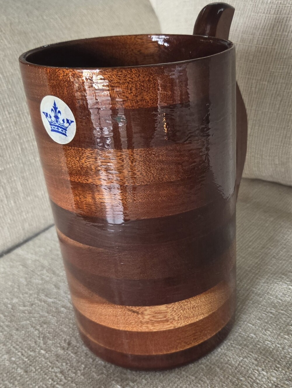 Vintage Wondrous Works in Wood Handmade Wooden Tankard Mug Stave Beer Stein